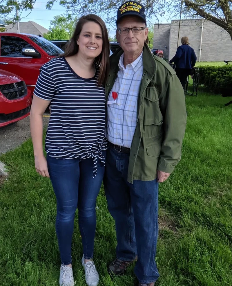 Katelyn Wilcox with her father, Vietnam Veteran