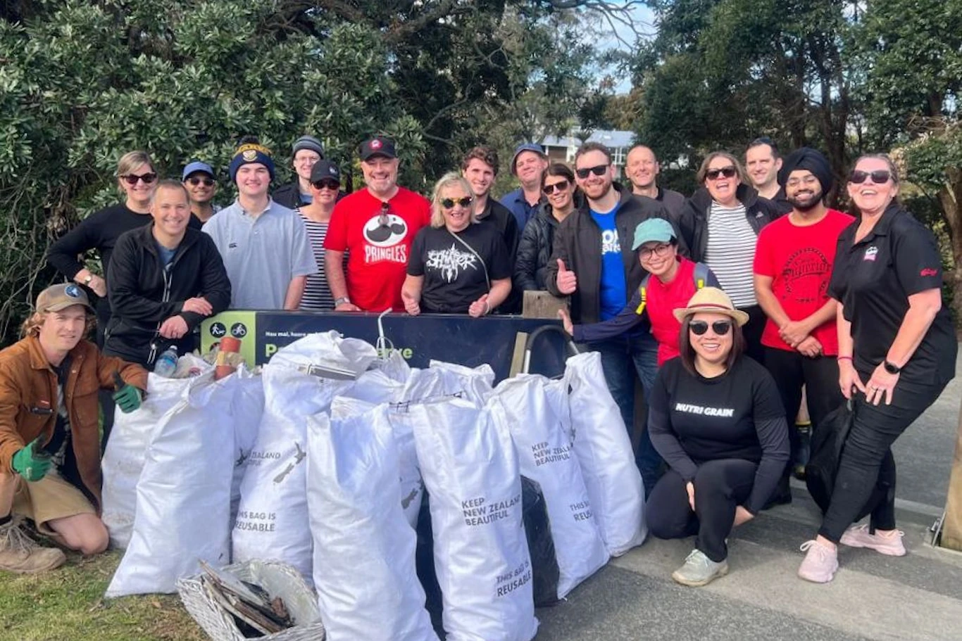 AMEA Employees Volunteering Outdoors Clean Up