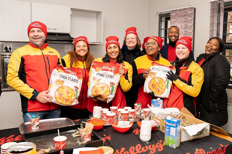 AMEA Employees with Corn Flakes Mobile