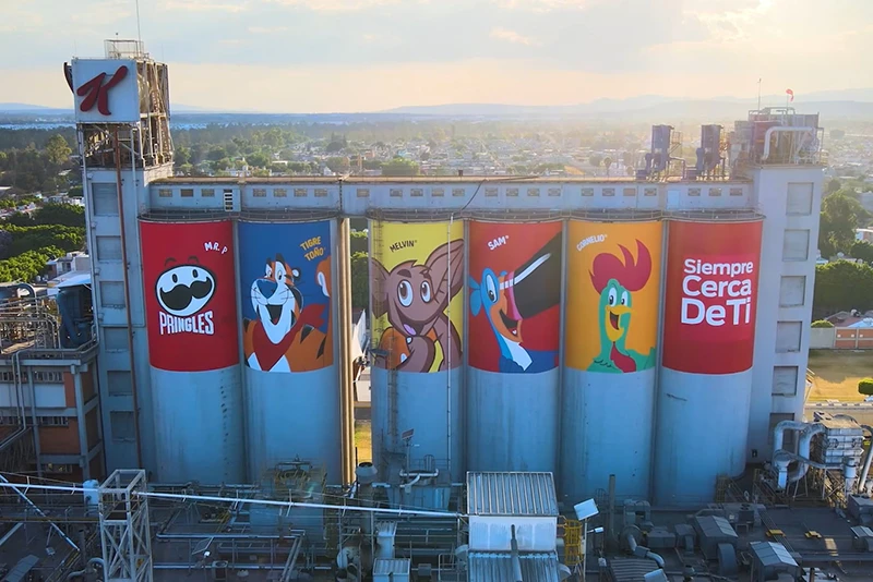 Branded Factory Silos at Kellanova Manufacturing Plant